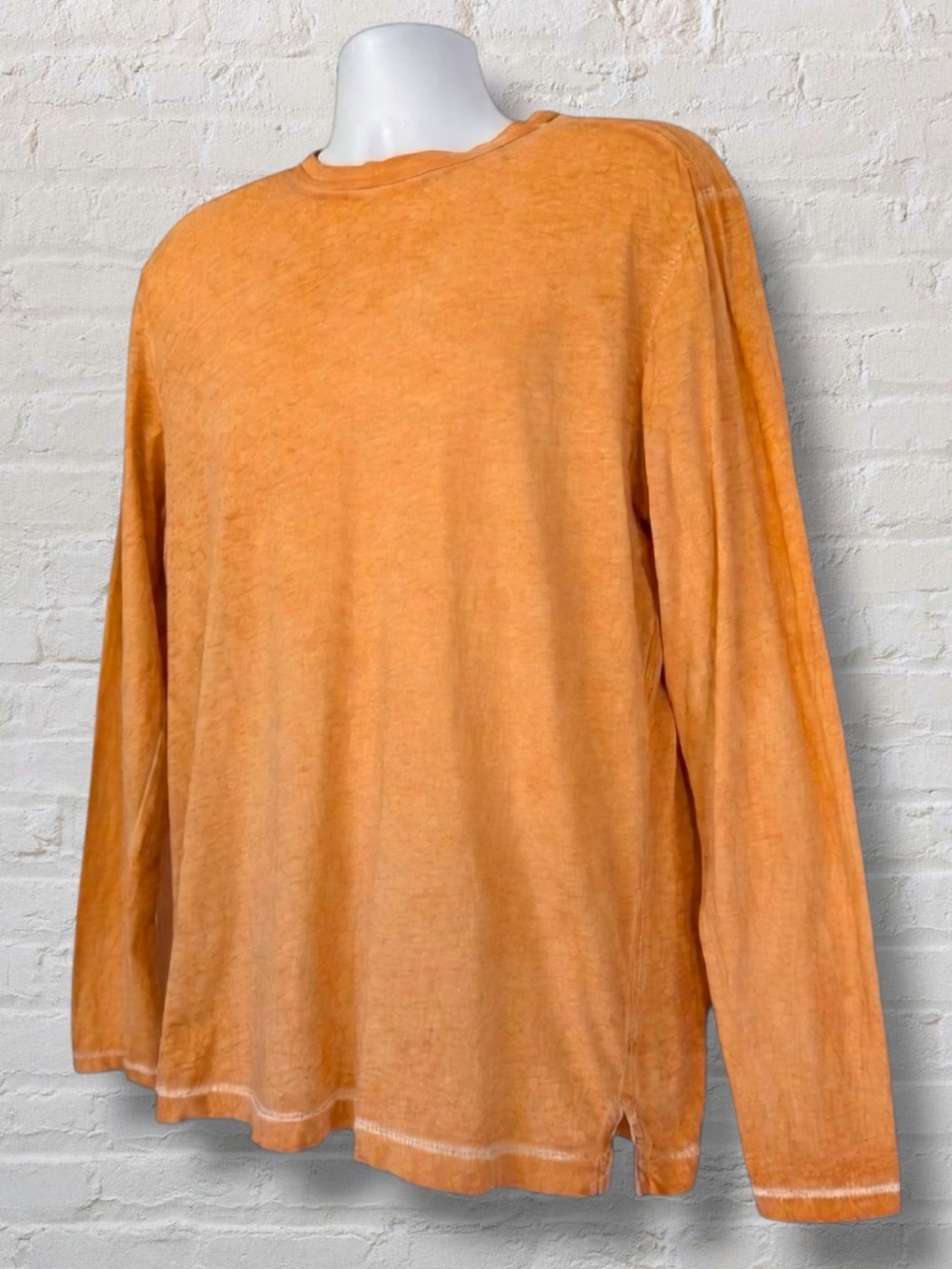 Tommy Bahama Jeans Island Crafted LS Shirt Men’s Large  Orange Burnout Cotton